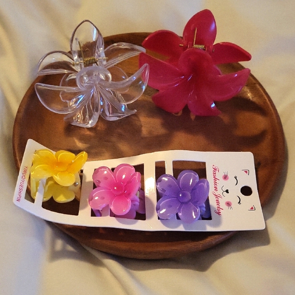 Colorful Flower Hair Clips Set for Kids